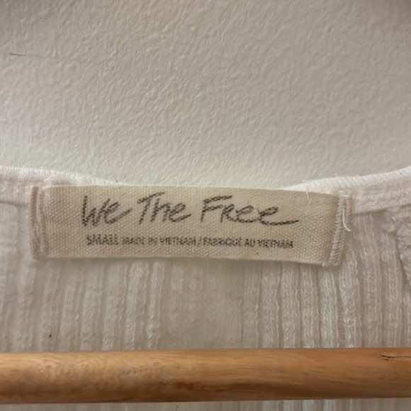 Free People white Ribbed Women's Top - Picture 3 of 4